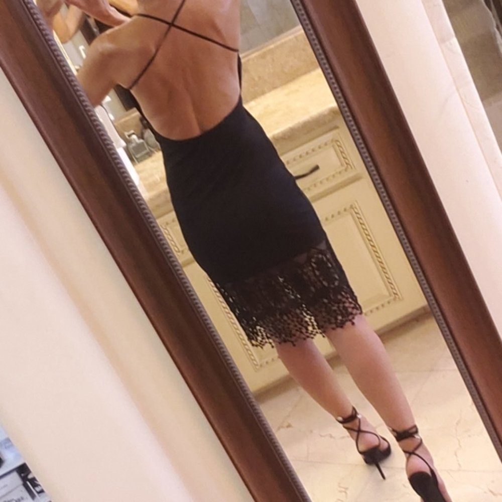Blanc crochet bottom mesh dress, S. - Picture 5 of 14